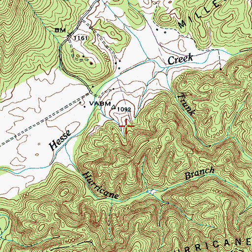 Topographic Map of Amerine Cemetery, TN