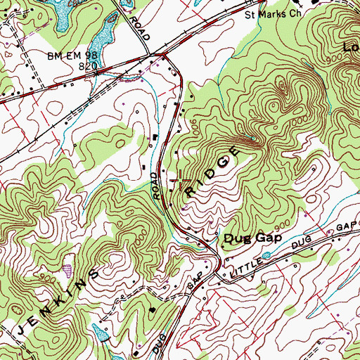 Topographic Map of Brown Quarry, TN