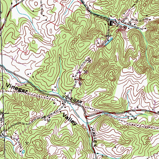 Topographic Map of Evans Quarry, TN