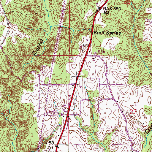 Topographic Map of Mountain Home School (historical), AL