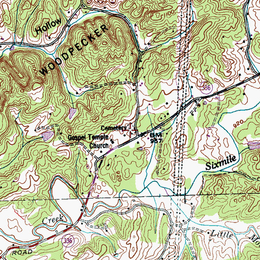 Topographic Map of Kagley Cemetery, TN