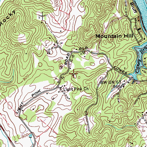 Topographic Map of Light Pink Quarry, TN