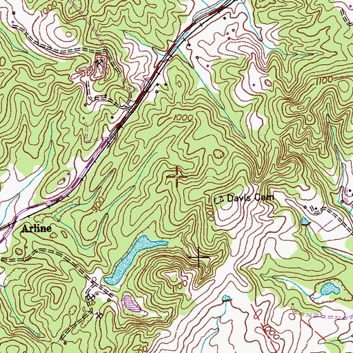 Topographic Map of Reed Quarry, TN