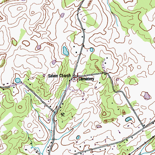 Topographic Map of Salem Cemetery, TN