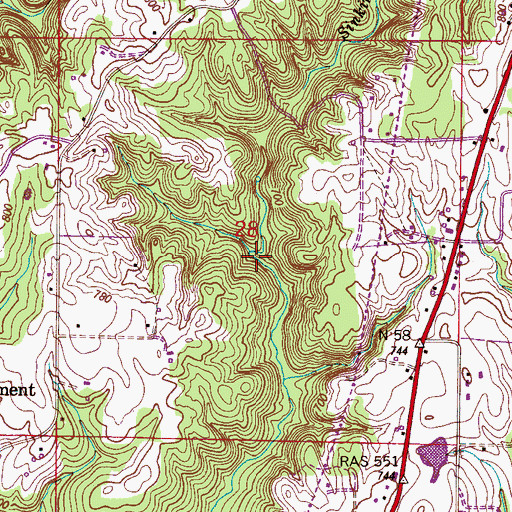 Topographic Map of Sinking Creek Spring, AL