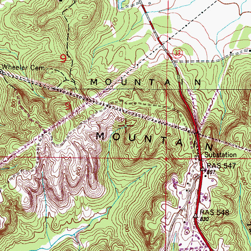 Topographic Map of Spout Spring, AL