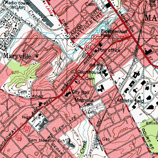 Topographic Map of New Providence Cemetery, TN