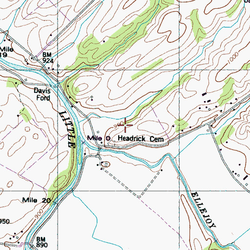 Topographic Map of Elajay (historical), TN