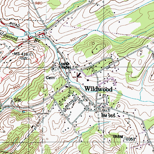 Topographic Map of Porter High School (historical), TN