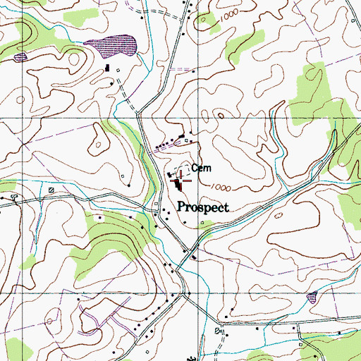 Topographic Map of Prospect Junior High School (historical), TN