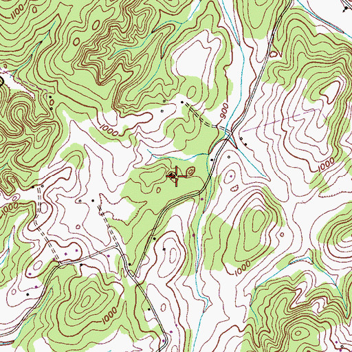 Topographic Map of Marthens Quarry, TN
