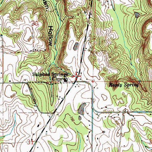 Topographic Map of Sulphur Spring, AL