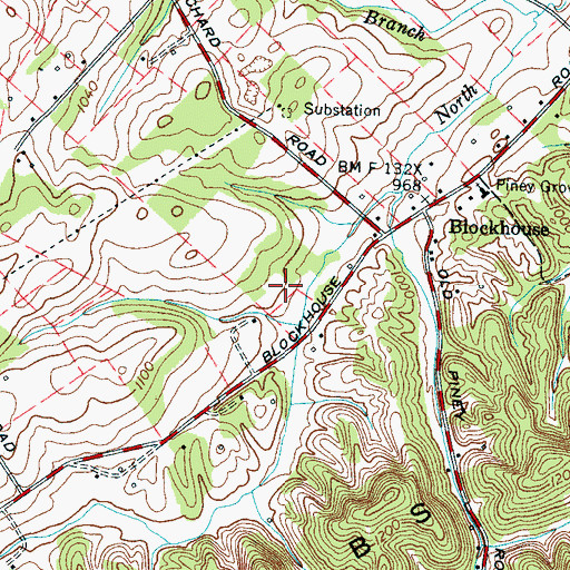 Topographic Map of Blacks Fort (historical), TN