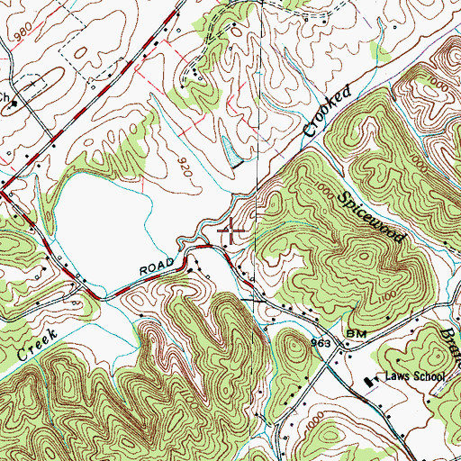 Topographic Map of Cavins Fort (historical), TN