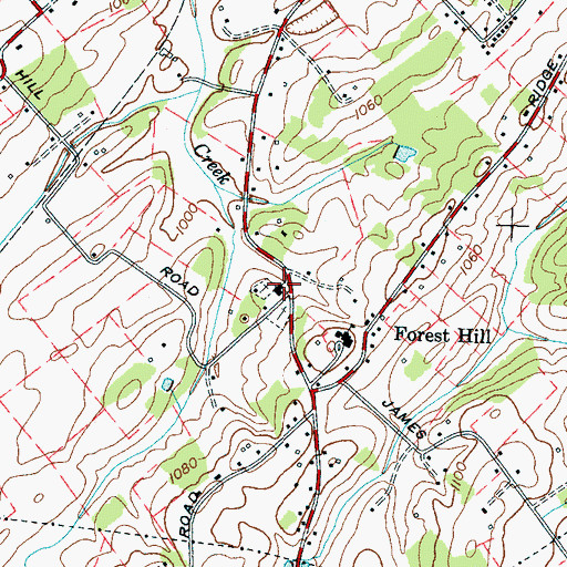 Topographic Map of Forest Hill Baptist Church, TN