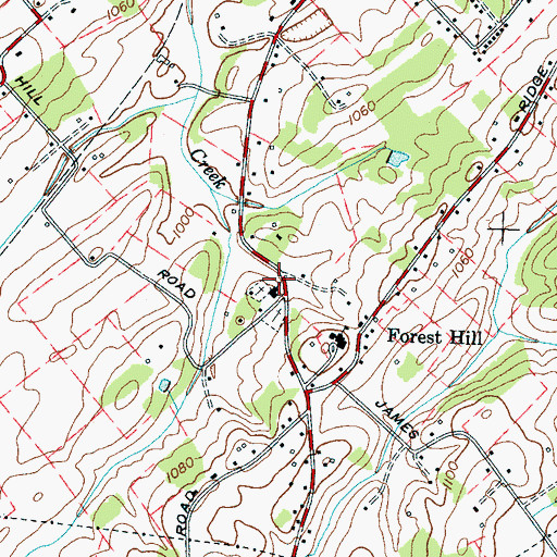 Topographic Map of Forest Hill Presbyterian Church (historical), TN