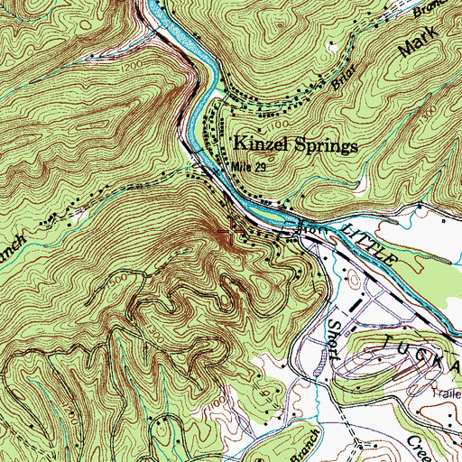 Topographic Map of Emert Bluff, TN