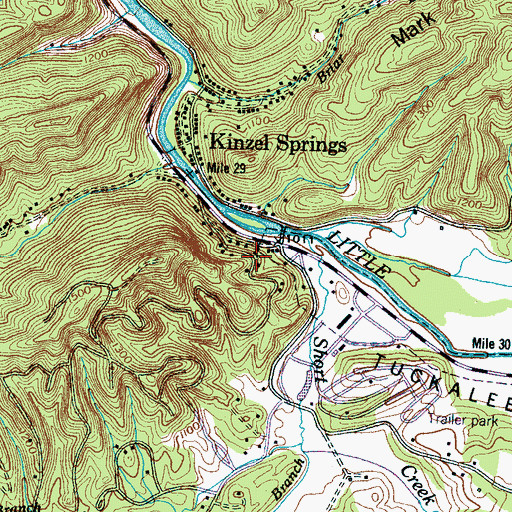 Topographic Map of Sunshine, TN