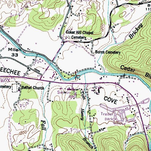 Topographic Map of Wears Mill (historical), TN