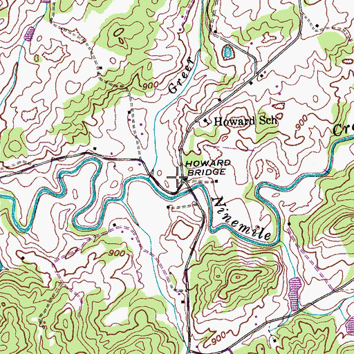 Topographic Map of David Craigs Fort (historical), TN