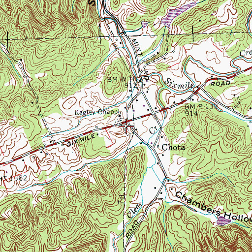 Topographic Map of Kagleys Chapel Cemetery, TN