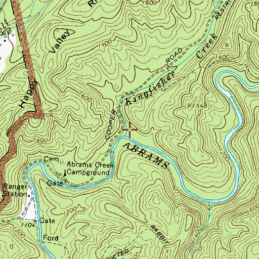 Topographic Map of Carsons Iron Works (historical), TN