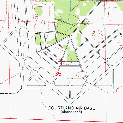 Topographic Map of Courtland Air Base (historical), AL