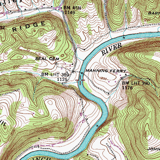Topographic Map of Clouds Shoals, TN