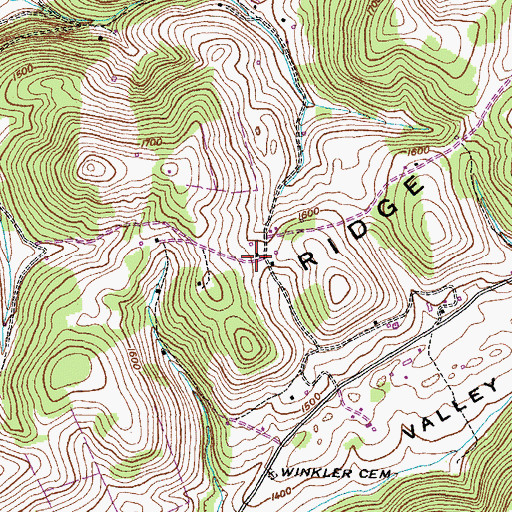 Topographic Map of Hurley School (historical), TN