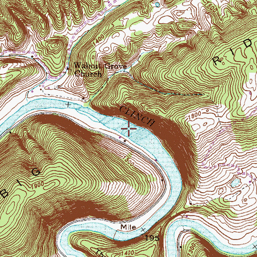 Topographic Map of Rodgers Shoals, TN