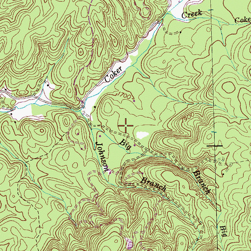 Topographic Map of Big Branch Workings, TN