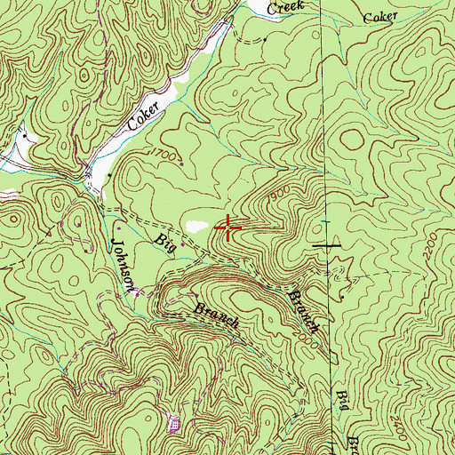 Topographic Map of Big Surface Workings, TN