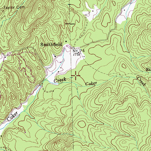 Topographic Map of Boyd Workings, TN