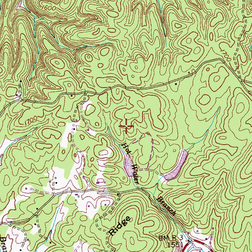 Topographic Map of Calf Yoke Mine, TN