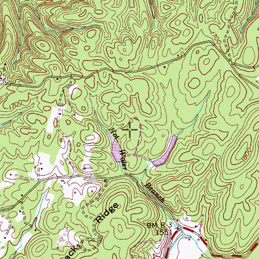 Topographic Map of Calf Yoke Workings, TN