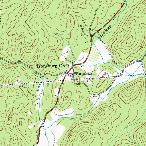 Topographic Map of Cataska School (historical), TN