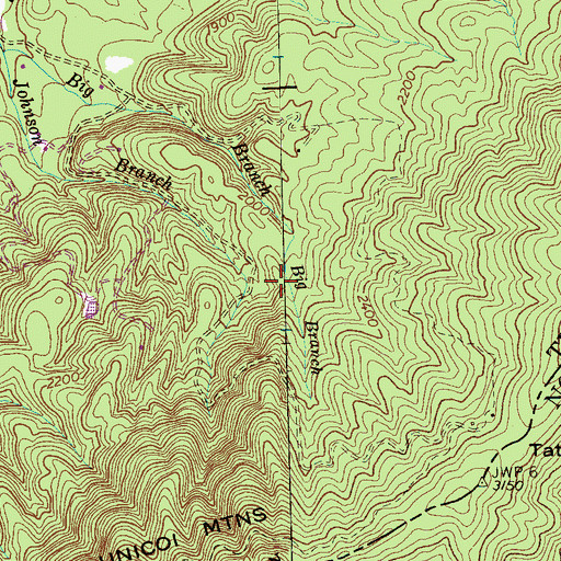 Topographic Map of El Tigre Mine, TN
