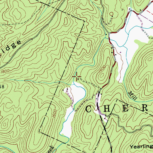 Topographic Map of El Tigre Placer Mine, TN