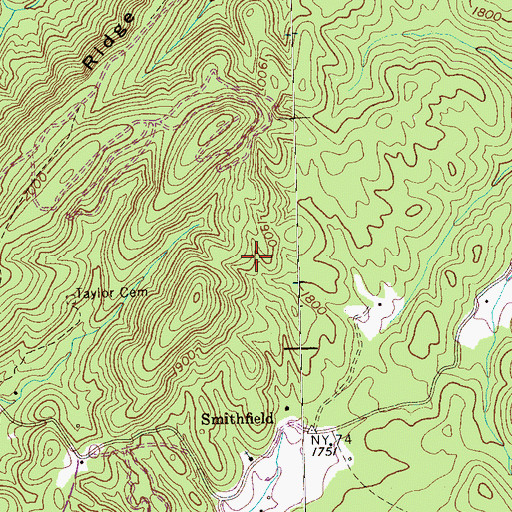 Topographic Map of Johnson Mine, TN