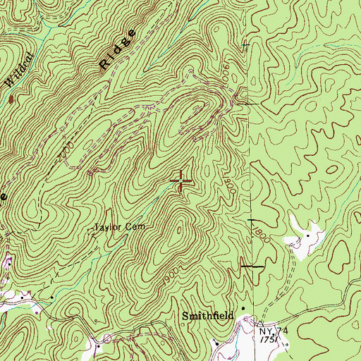 Topographic Map of Lenderman Mine, TN