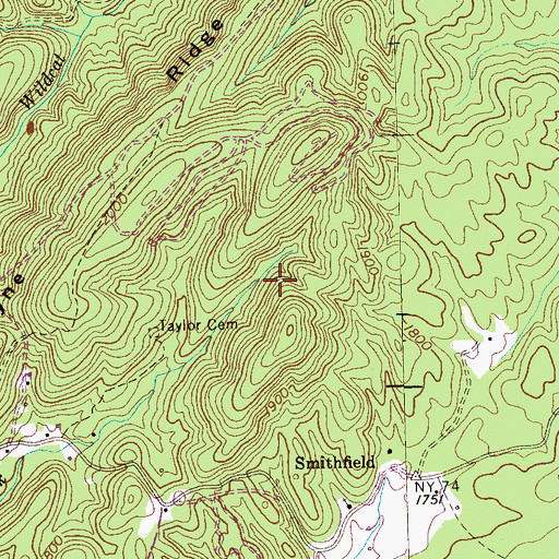 Topographic Map of Lenderman Prospect, TN