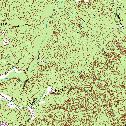 Topographic Map of McAllister Branch Workings, TN