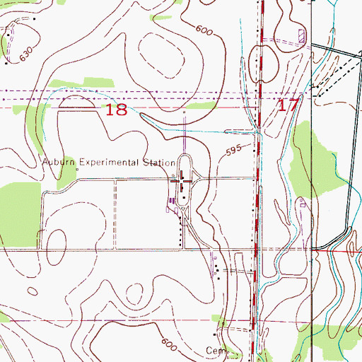 Topographic Map of Auburn Experimental Station, AL