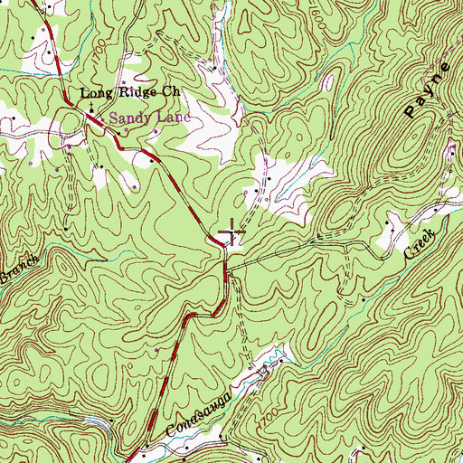 Topographic Map of Payne Station School (historical), TN
