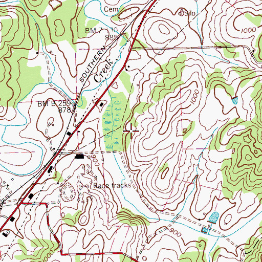 Topographic Map of Preston Mine, TN