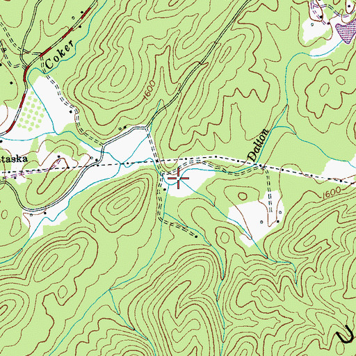 Topographic Map of Tillery Flat, TN