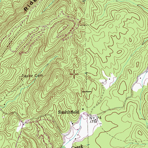 Topographic Map of Upper Johnson Mine, TN