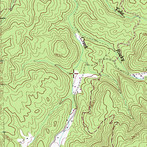 Topographic Map of Whippoorwill Branch, TN