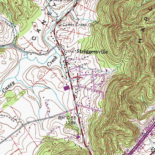 Topographic Map of Caney Creek Spring, TN