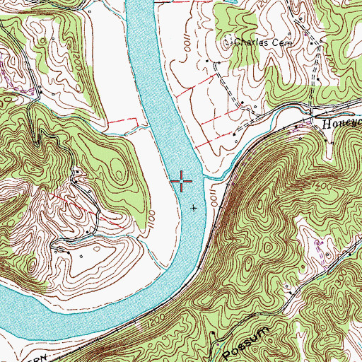 Topographic Map of Charles Island (historical), TN